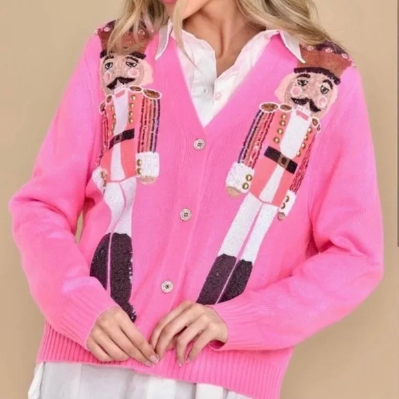Queen Of Sparkles Pink Nutcracker Cardigan - Picture 3 of 9
